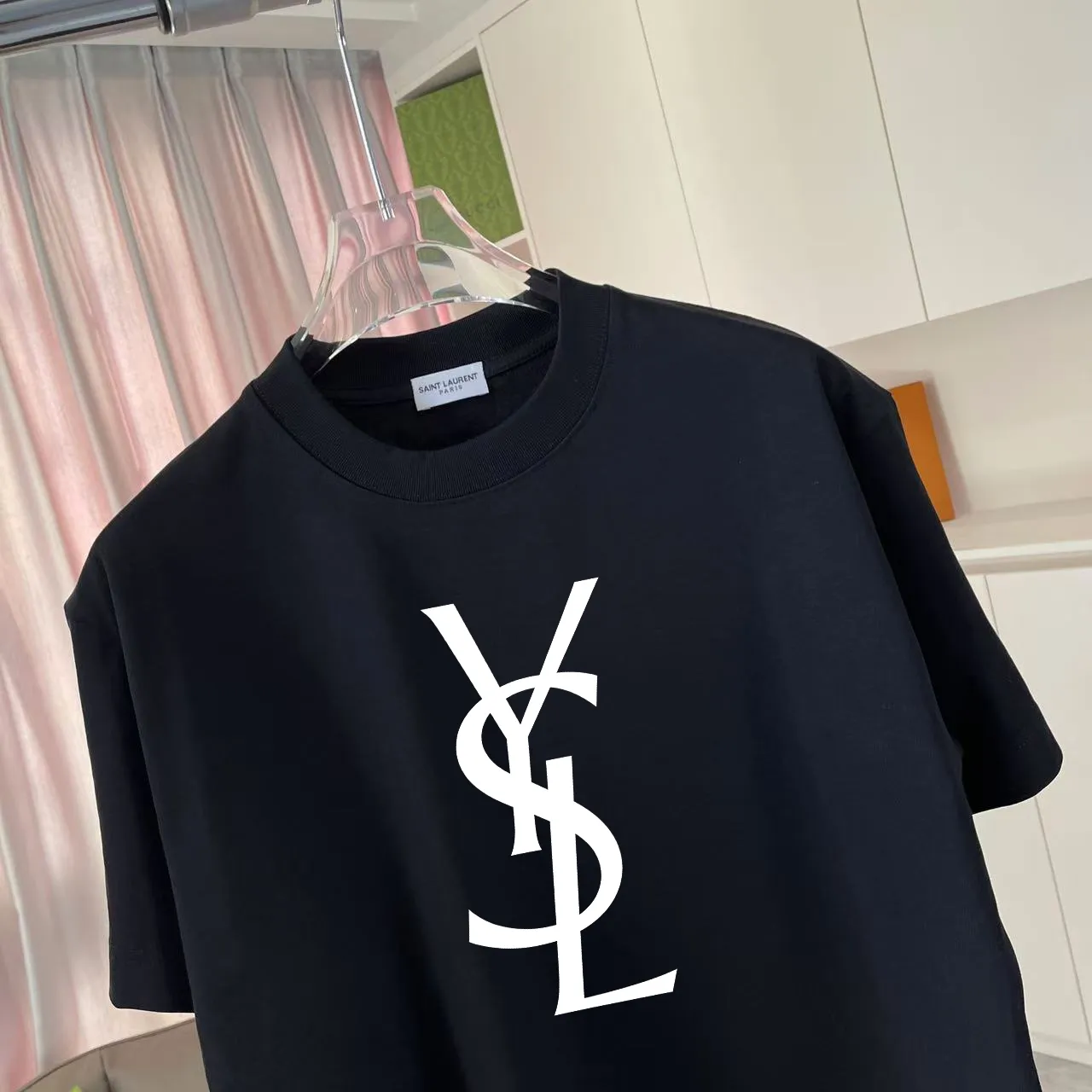 YSL* 2026 New Arrival logo 300g t Same Style Size：S M L XL XXL ：Black White Green Purple